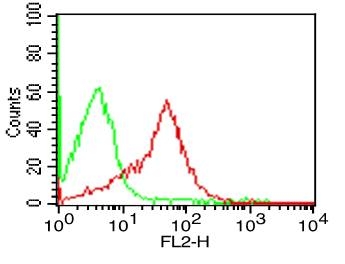 Cell Surface flow analysis of hCD50 in PBMC (Lymphocyte gated) using 1 &mu