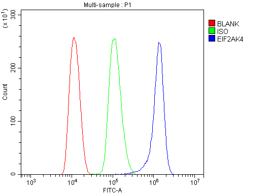  Flow Cytometry analysis of THP-1 cells using anti-EIF2AK4 antibody (A01172-2)