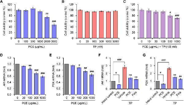 Cell viability and the mRNA expression of AR and PSA in LNCaP cells