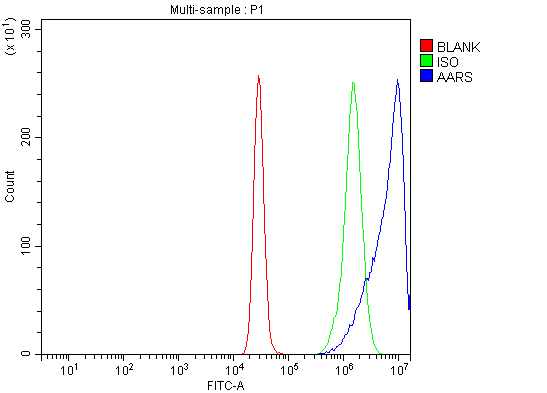  Flow Cytometry analysis of K562 cells using anti-AlaRS/AARS1 antibody (A03935-1)