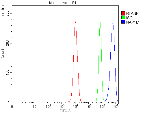 Flow Cytometry analysis of PC-3 cells using anti-NAP1L1 antibody (A05100-1)