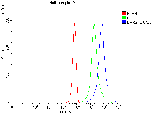 Flow Cytometry analysis of K562 cells using anti-DARS antibody (A06519-2)