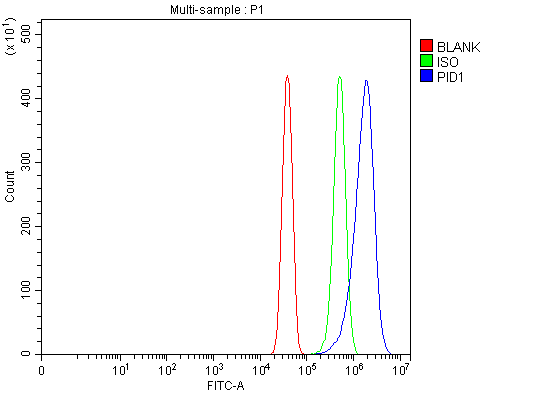  Flow Cytometry analysis of U251 cells using anti-PID1 antibody (A07451-1)
