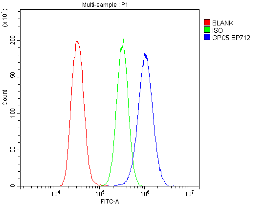  Flow Cytometry analysis of U20S cells using anti-Glypican 5/GPC5 antibody (A07532-1)
