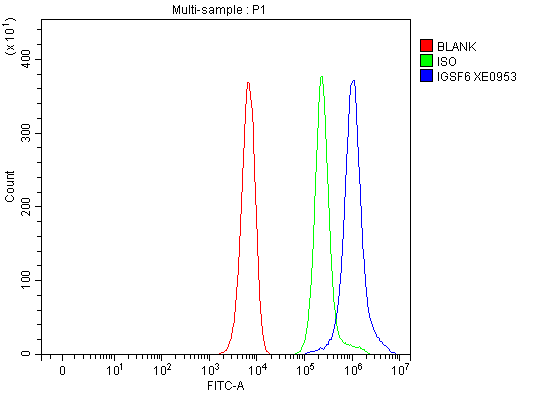Flow Cytometry analysis of K562 cells using anti-IGSF6 antibody (A13228)