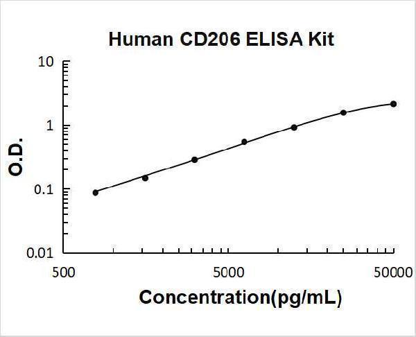 Human CD206/CLEC13D PicoKine ELISA Kit Standard Curve