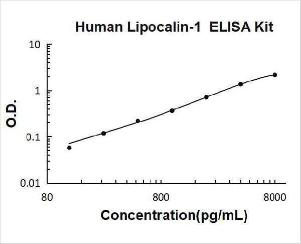 Human Lipocalin PicoKine ELISA Kit standard curve 