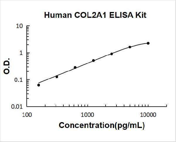 Human COL2A1 PicoKine ELISA Kit standard curve