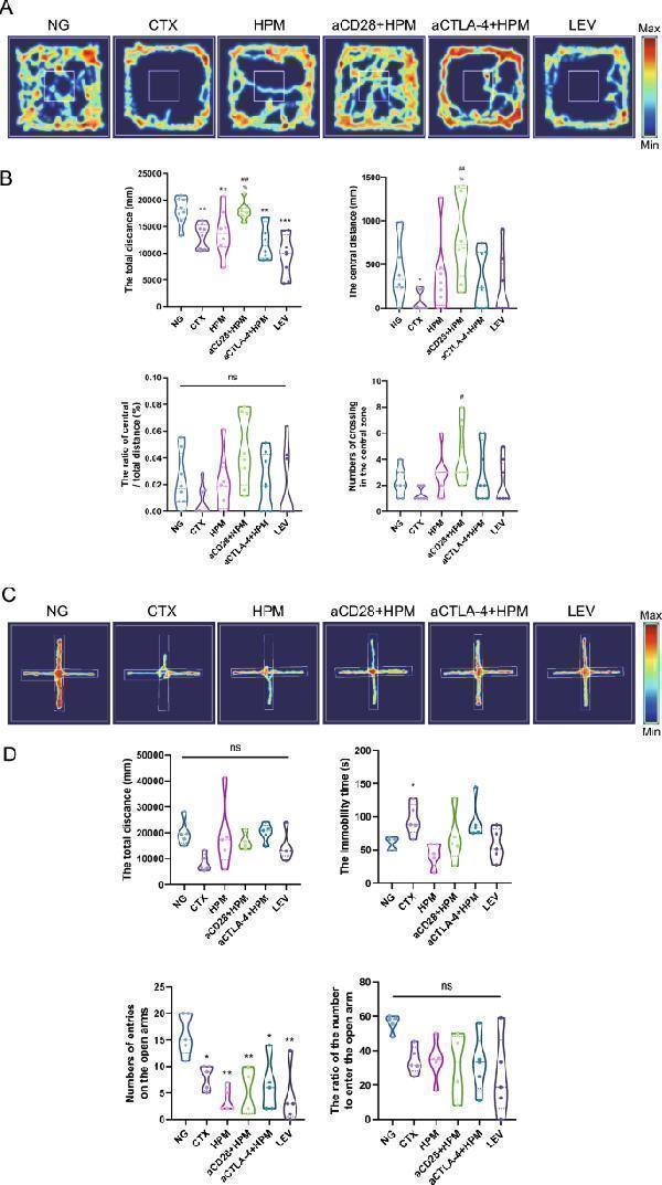 Immunosuppressed rats exhibit depressive/anxiety-like behavior, which is attenuated after HPM binding inhibitor treatment