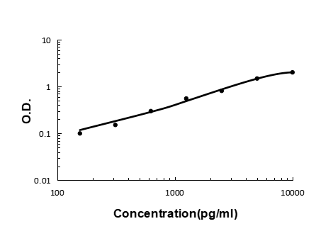 Sandwich ELISA - Recombinant mouse PON1 protein standard curve.