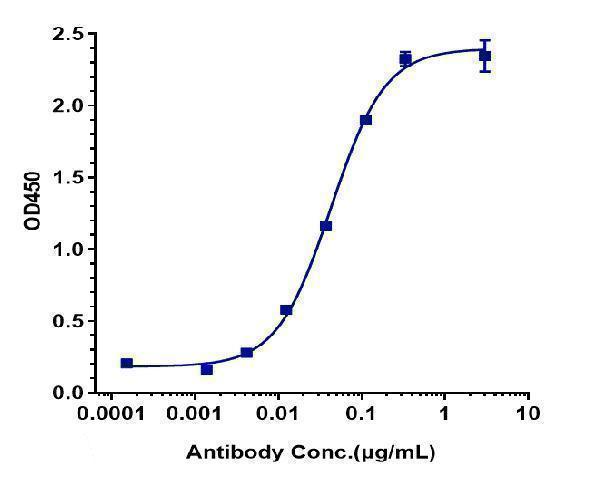 Immobilized human HER3 His at 2 &mug/mL can bind Anti-ERBB3/HER3 Reference Antibody (patritumab)