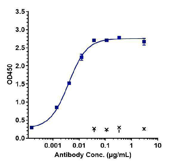 Immobilized human DLL4 His at 2 &mug/mL can bind Anti-DLL4 Reference Antibody (enoticumab)