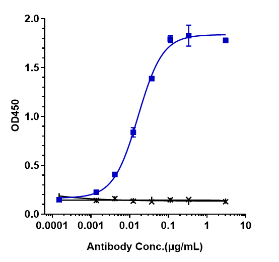 Immobilized human TIGIT His at 2 &mug/mL can bind Anti-TIGIT Reference Antibody (tiragolumab)
