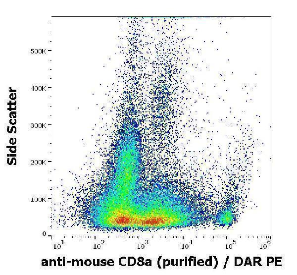 Flow cytometry surface staining pattern of murine splenocyte suspension stained using anti-mouse CD8a (53-6