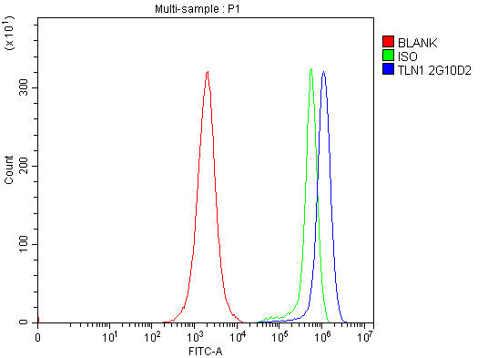  Flow Cytometry analysis of JK cells using anti-TLN1 antibody (M02859)