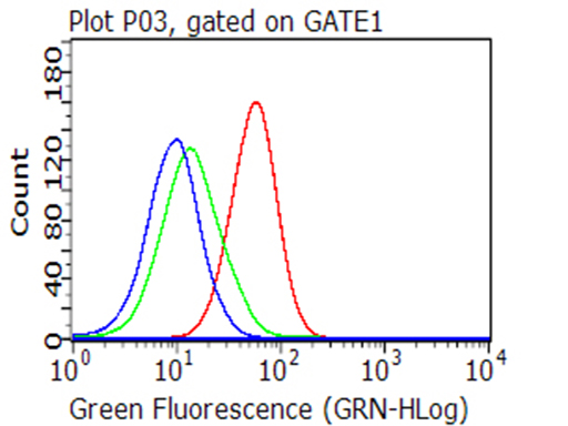 Flow cytometric analysis of living Raji cells