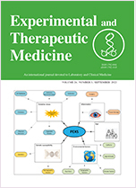 Experimental and Therapeutic Medicine Journal Cover