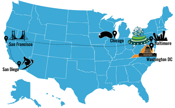 Boster Bio Tradeshow USA Map